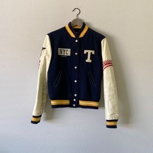 Vintage Tommy girl varsity jacket size medium Tommy Hilfiger wool leather